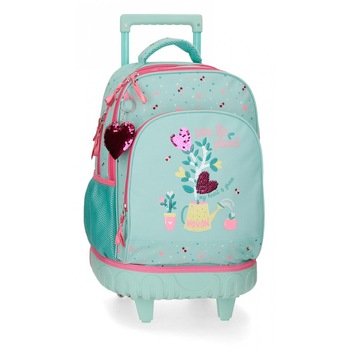 Rucsac troler convertibil 2 roti Movom Flower Pot, din material reciclat Rucsac troler convertibil 2 roti Movom Flower Pot, din material reciclat