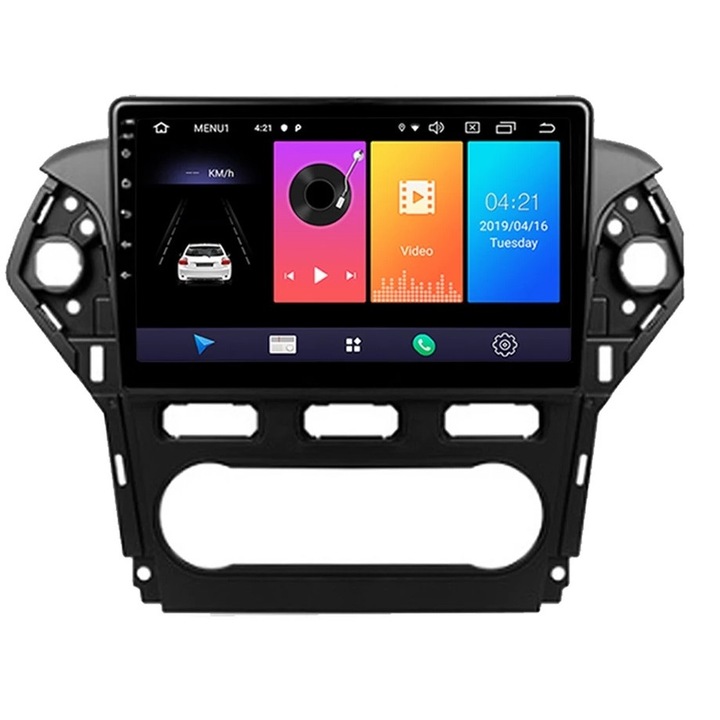 Navigáció Ford Mondeo (2010 - 2014) 4 GB RAM + 64 GB ROM, 4G Sim Slot Internethez, Carplay, Android, Alkalmazások, USB, Wi-Fi, Bluetooth
