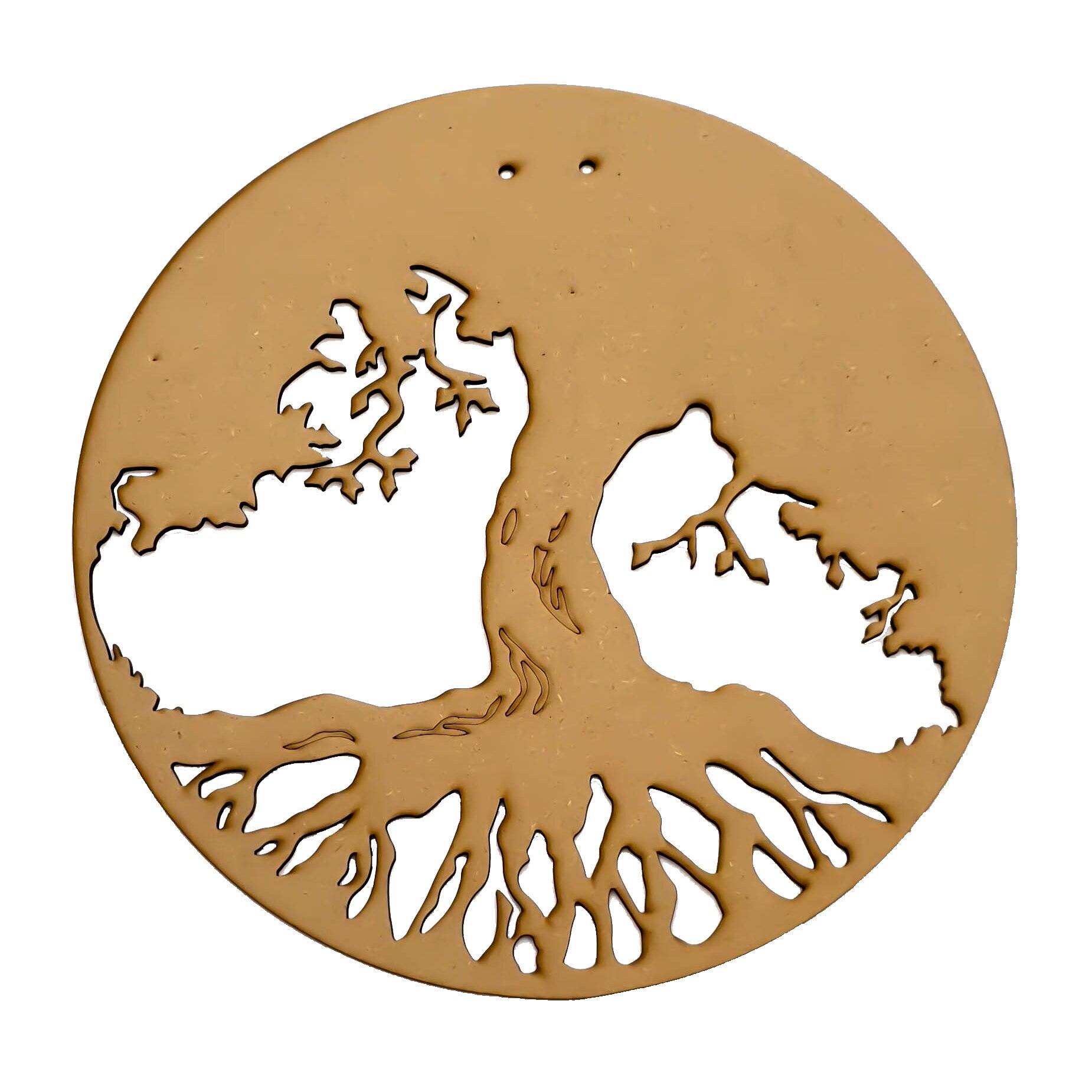 Decoratiune blank copacul vietii, MDF, maro, 10 cm