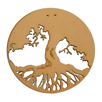 Decoratiune blank copacul vietii, MDF, maro, 10 cm Decoratiune blank copacul vietii, MDF, maro, 10 cm