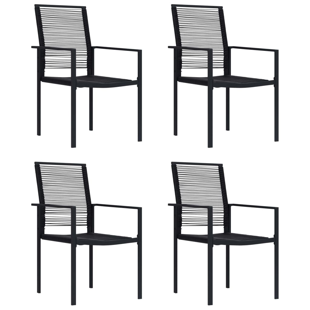 Комплект градински столове, PVC, 312172, 4 бр, Черен - eMAG.bg