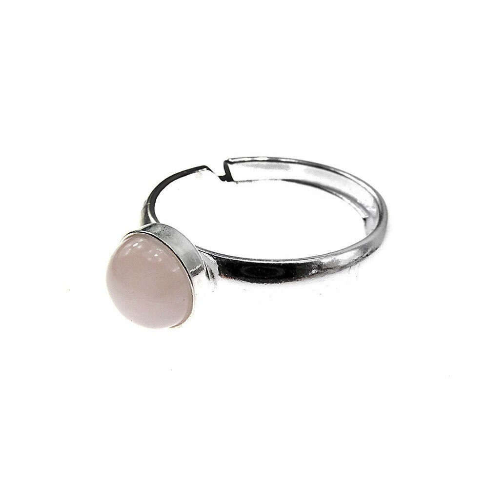 Inel argint reglabil cu cuart roz 6 MM