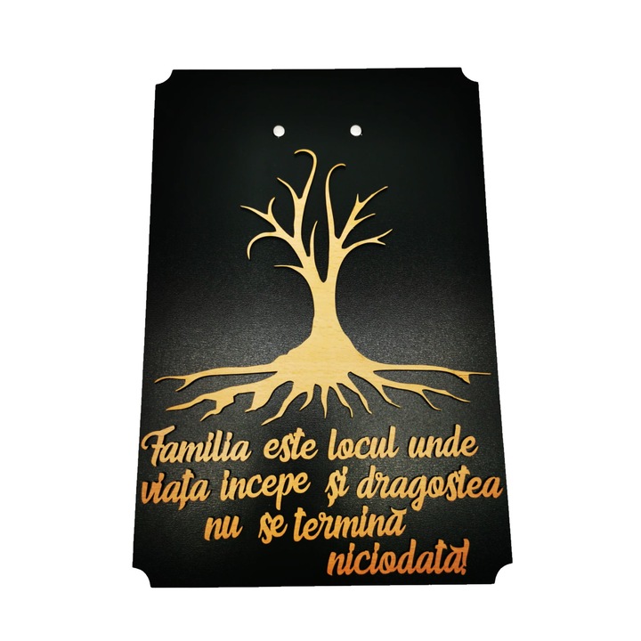 Blank tablou licheni "Familia este locul unde viata se naste", A4 portret