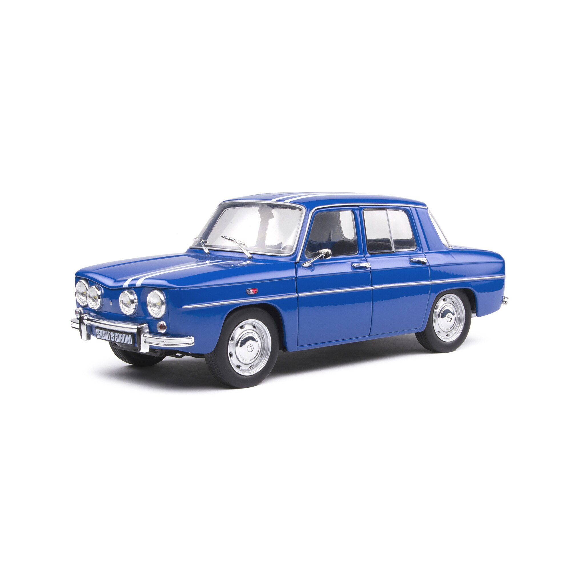 Macheta auto Renault 8 Gordini 1300 (1967) 1:18, Albastru cu dungi albe, Solido