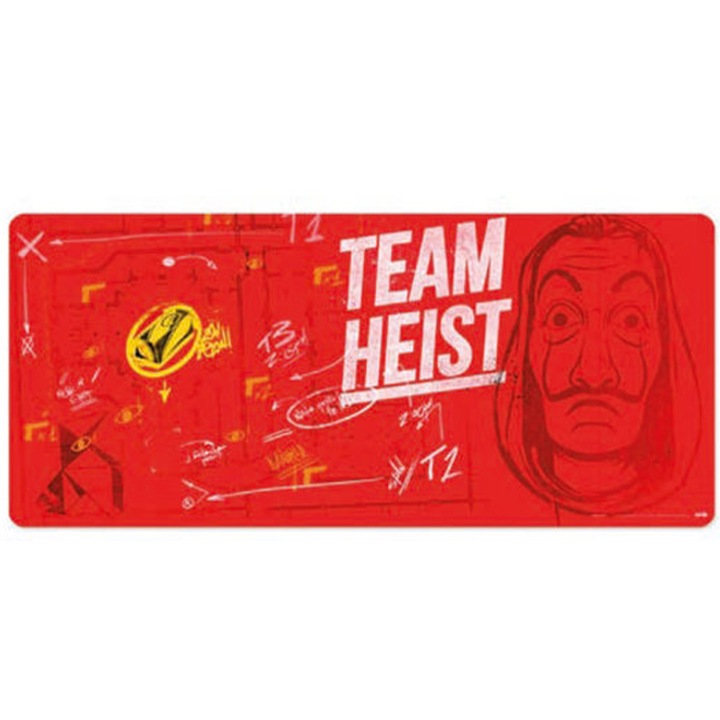 Mousepad profesional pentru gaming si birou Casa de Papel, model XL, antiderapant, impermeabil, 80x35 cm