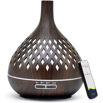 Difuzor de uleiuri esentiale HautStore, 400 ml, Telecomanda, 7 LED-uri, Maro Difuzor de uleiuri esentiale HautStore, 400 ml, Telecomanda, 7 LED-uri, Maro