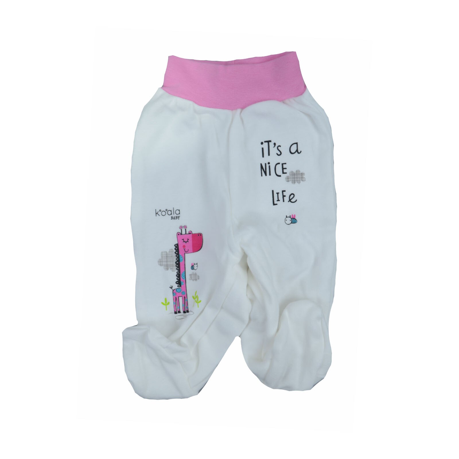 Pantaloni cu botosei pentru fete Koala Zyrafka 05-402AR, Alb 56 cm