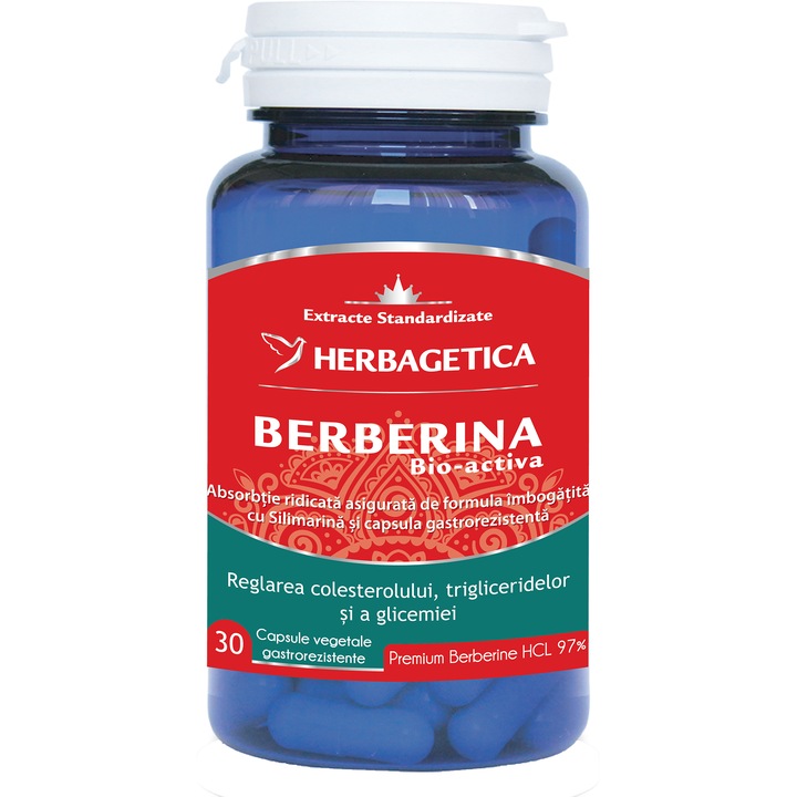 Supliment alimentar Berberina bio-activa, Herbagetica, 30 capsule