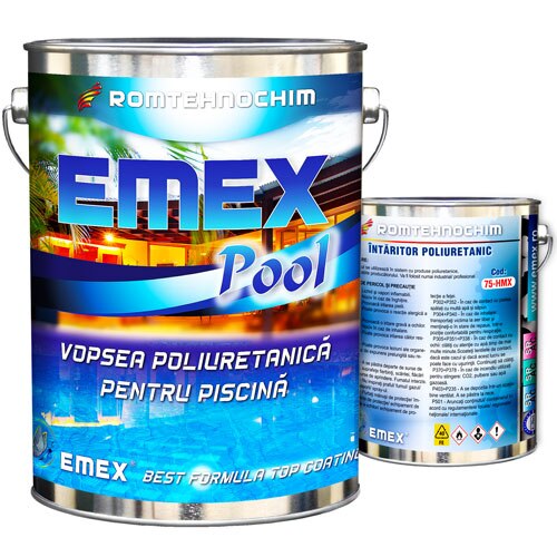 Vopsea Poliuretanica Piscina “Emex Pool”, Albastru, Bidon 4 Kg, Intaritor inclus