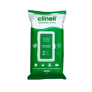 Servetele umede dezinfectante pentru maini si suprafete, Clinell Universal Biocid 70 lavete, aviz biocid TP1 si TP2 Servetele umede dezinfectante pentru maini si suprafete, Clinell Universal Biocid 70 lavete, aviz biocid TP1 si TP2