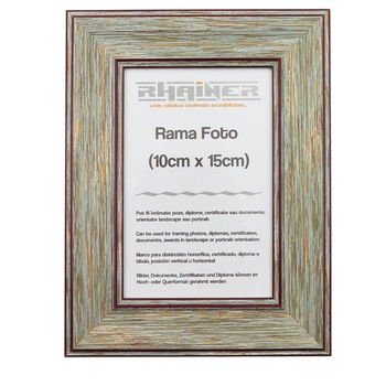 Rama foto Malaga, Rhainer, verde antichizat, 10x15 cm Rama foto Malaga, Rhainer, verde antichizat, 10x15 cm