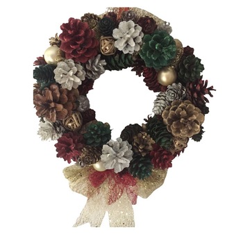 Coronita Craciun, handmade, materiale naturale, multicolor, 30 cm Coronita Craciun, handmade, materiale naturale, multicolor, 30 cm