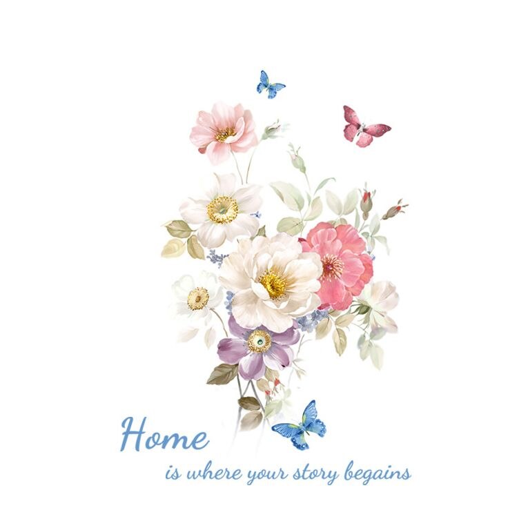 Sticker - Home is where your story begains- 35x50cm, multicolor