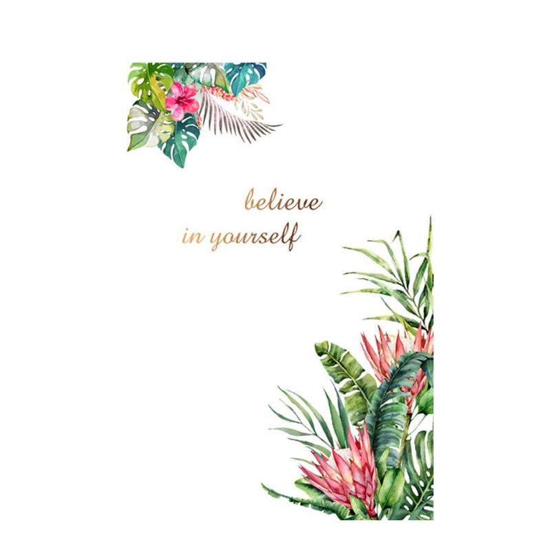 Sticker decorativ floral - Believe in yourself- 80x120 cm, multicolor