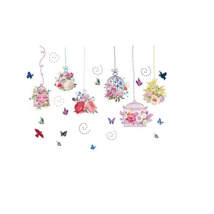 Sticker decorativ 3D Colivii, 60x90cm, multicolor