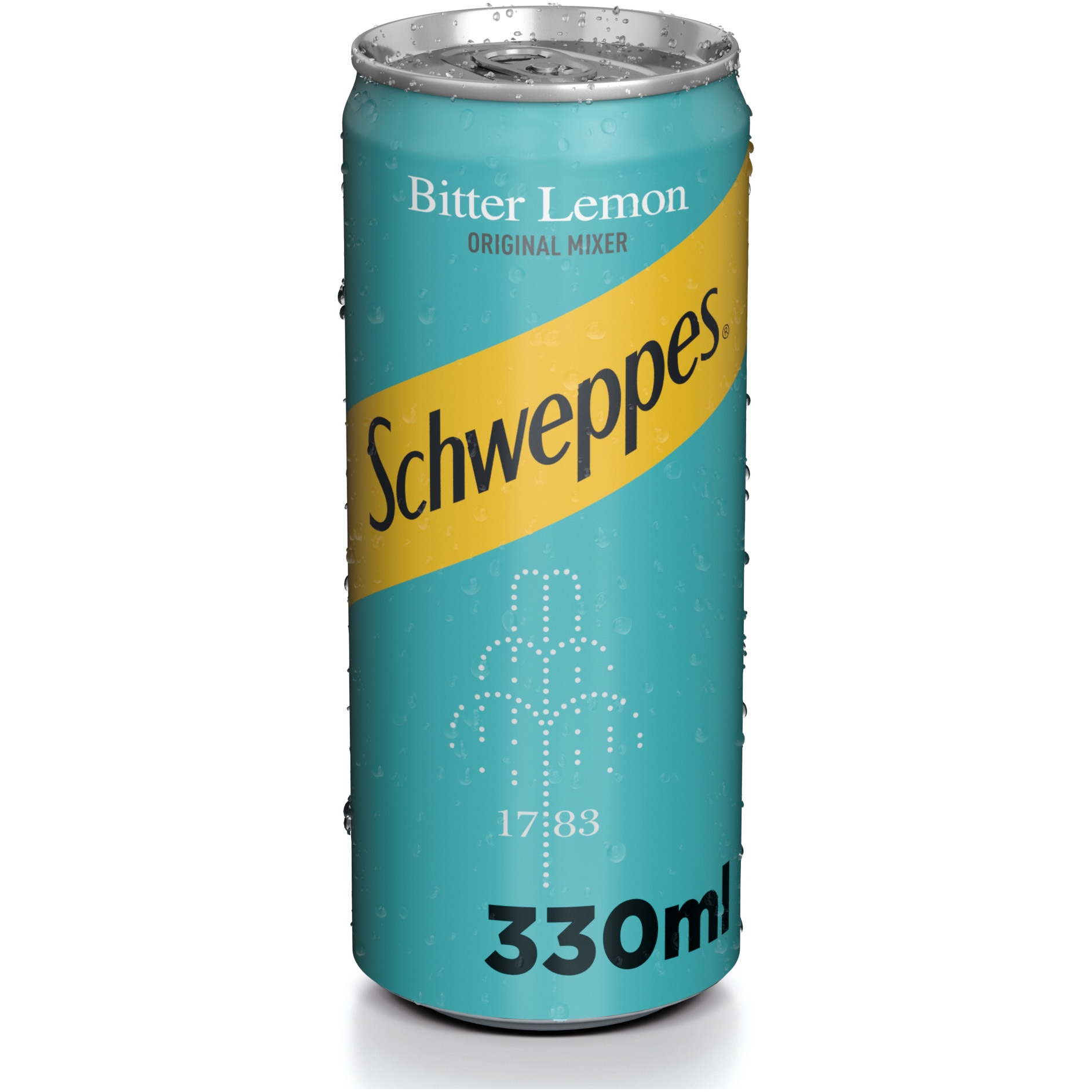 Bautura Carbogazoasa Schweppes Bitter Lemon cu aroma de lamaie, Doza, 0.33l