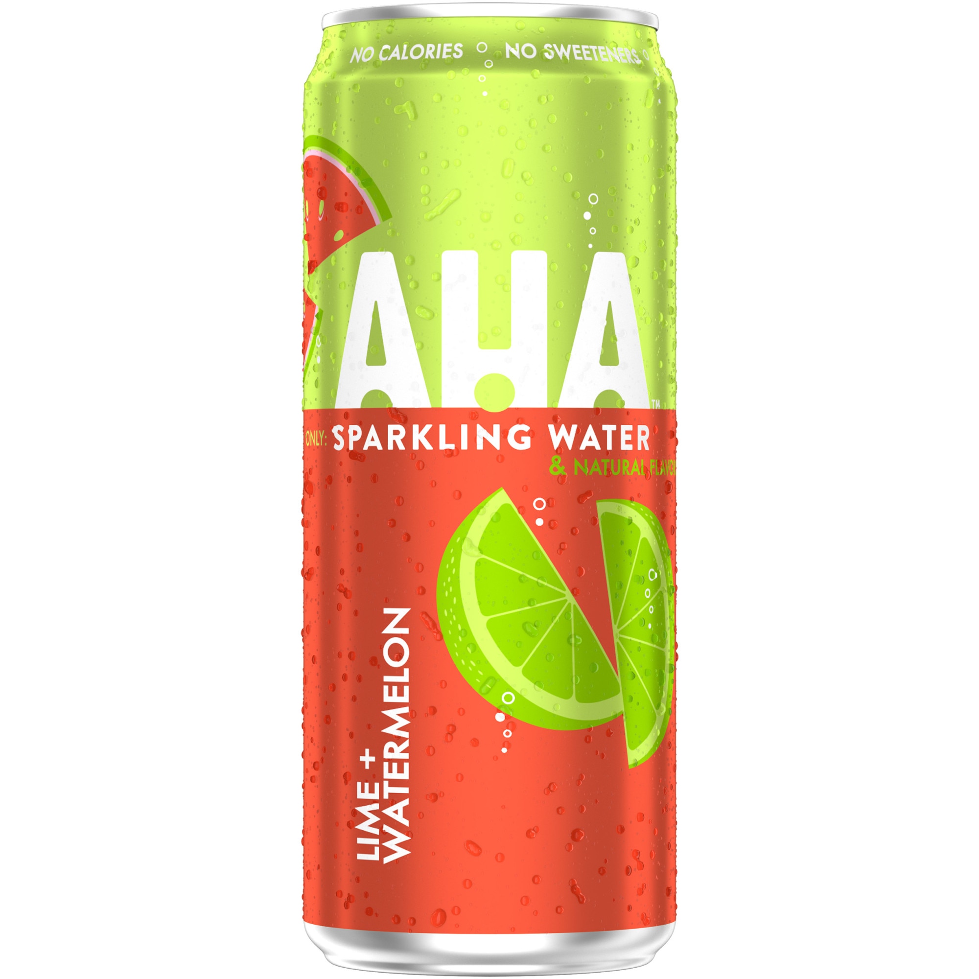 Bautura Carbogazoaza AHA cu gust de lamaie verde si pepene verde, Doza, 0.33l