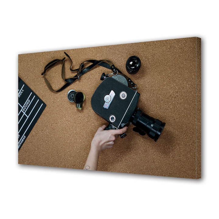 Tablou Canvas Premium, Art Star, Camera vintage, Vintage, Panza pe cadru de lemn, Decoratiuni Moderne pentru Casa, 20 x 30 cm