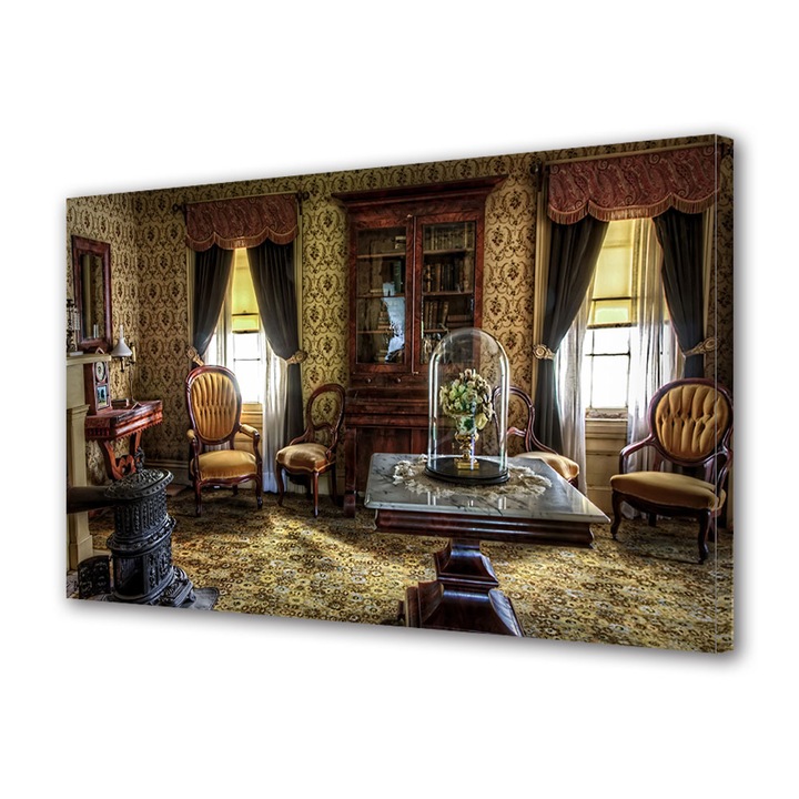 Tablou Canvas Premium, Art Star, Camera decorata vintage, Vintage, Panza pe cadru de lemn, Decoratiuni Moderne pentru Casa, 20 x 30 cm