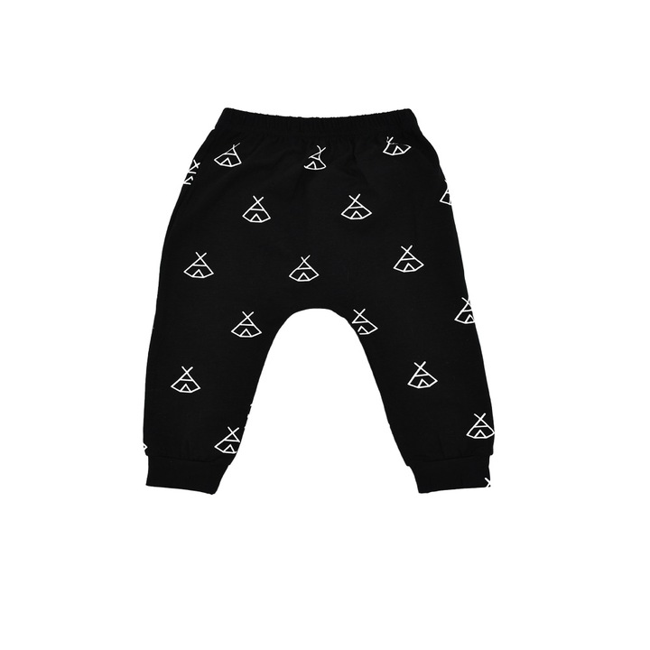 Pantaloni bebelusi, BabyCloud, Bumbac, Negru