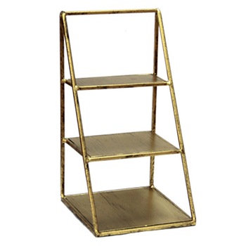 Stand expunere briose metalic patrat RAKI cu 3 nivele 17x17x31 cm Gold Stand expunere briose metalic patrat RAKI cu 3 nivele 17x17x31 cm Gold