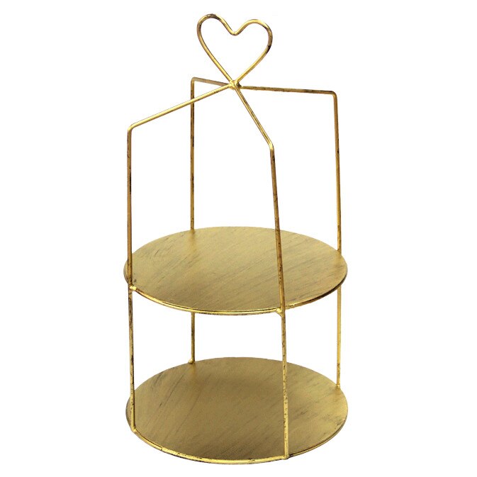 Stand expunere briose metalic patrat RAKI cu 2 nivele 20x38 cm Gold