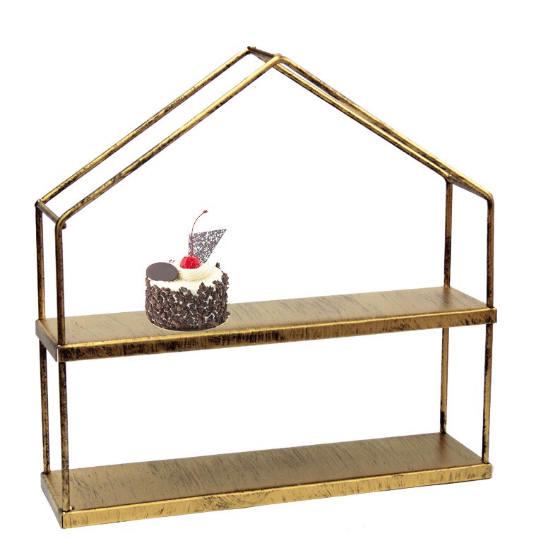 Stand metalic expunere briose RAKI de tip casuta 30x30x8 cm Gold