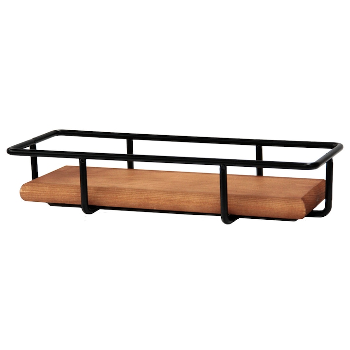 Stand prezentare bufet RAKI dreptunghiular metal, lemn 33x12xh6 cm