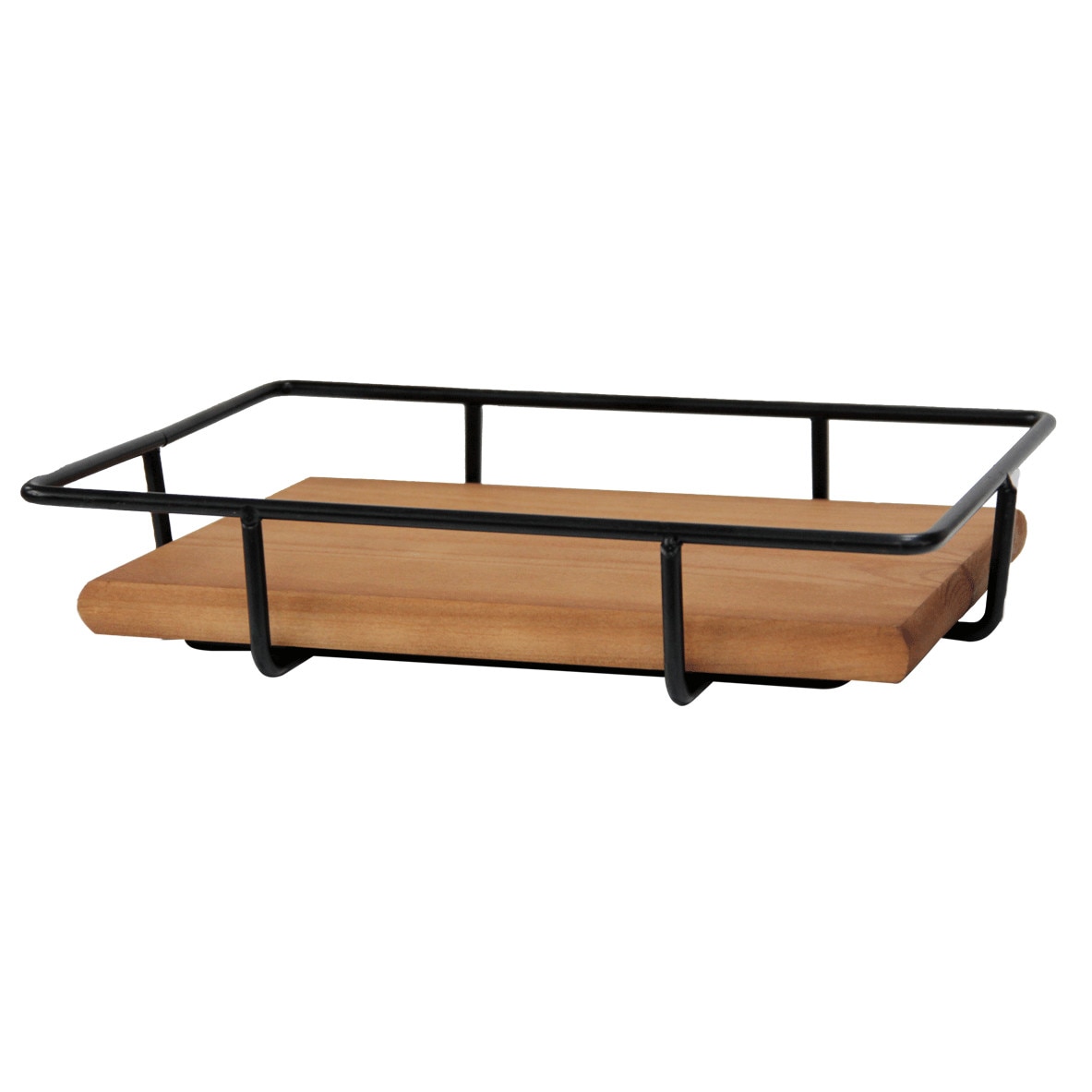 Stand prezentare bufet RAKI dreptunghiular metal, lemn 33x23xh6 cm