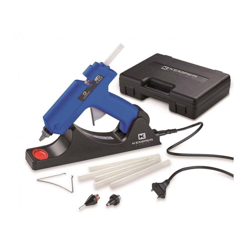 Set pistol de lipit cu baton silicon, profesional, 25 W, reincarcabil, cu accesorii si incarcator