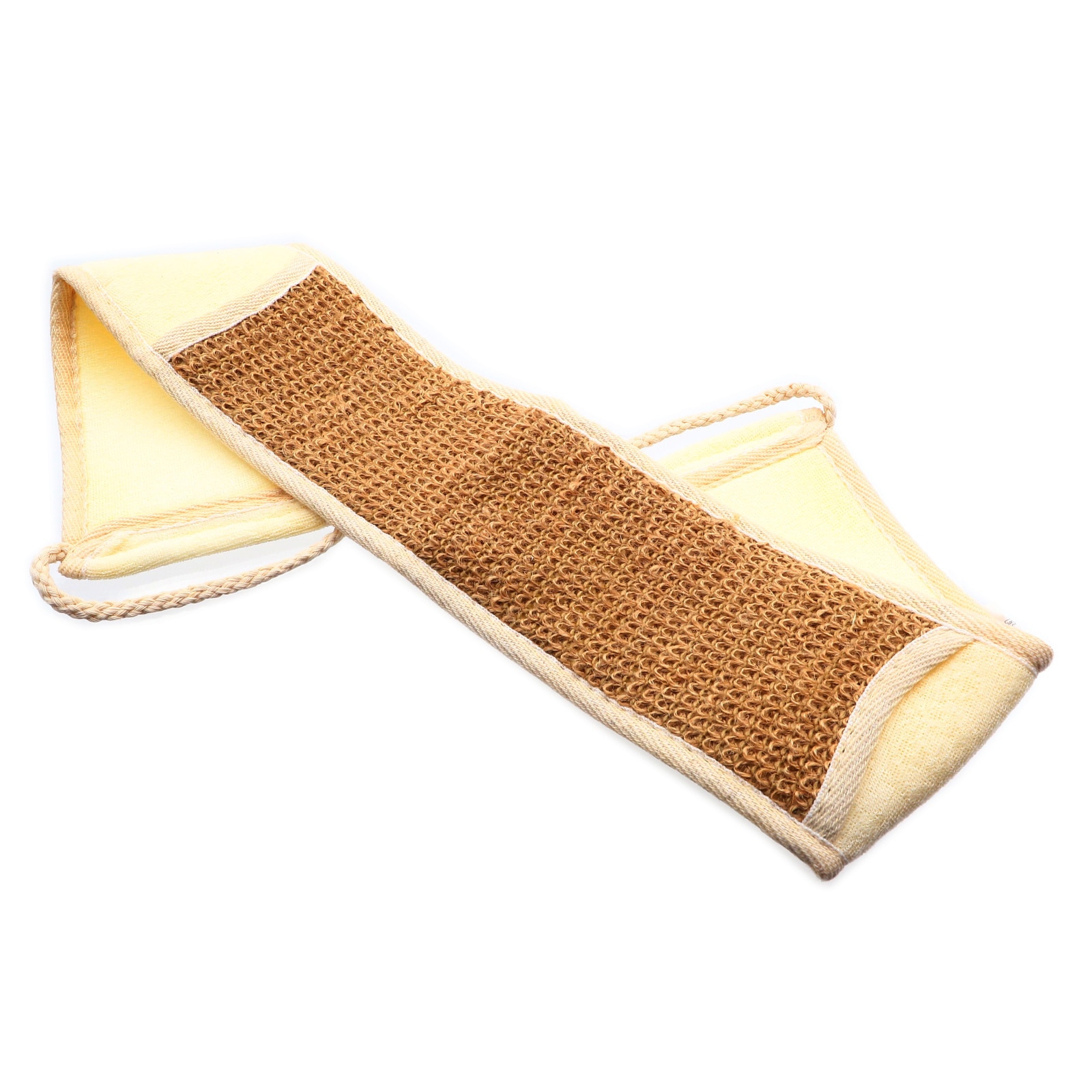 Burete exfoliant de baie pentru spate, tip centura, 10 x 30 cm, Bej