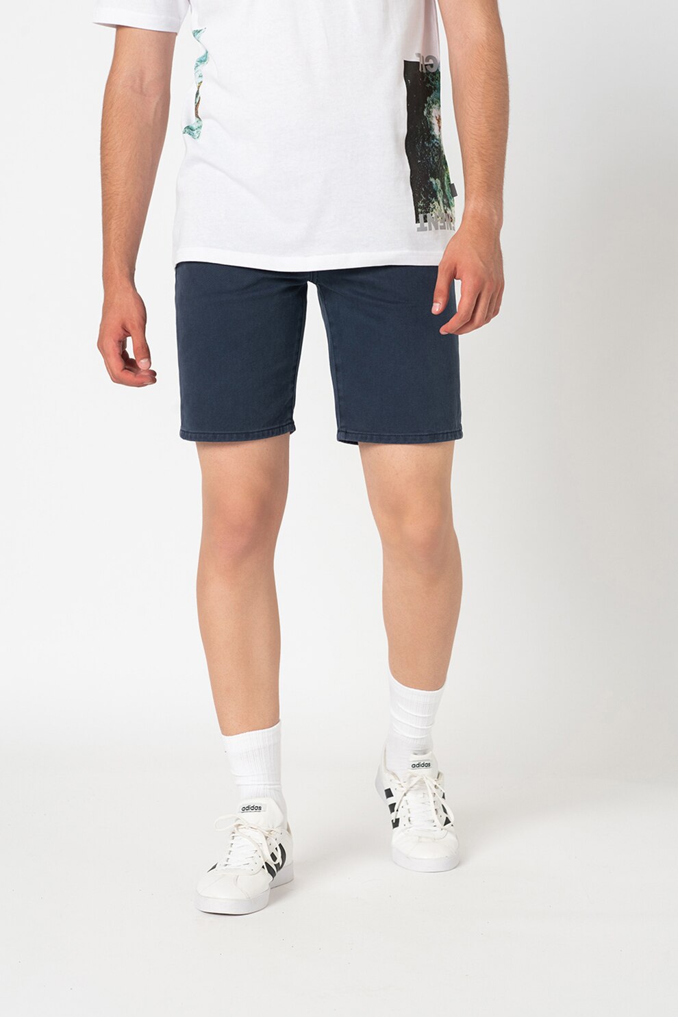 !Solid, Pantaloni scurti din denim Ryder, Albastru inchis