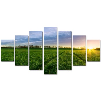 Tablou Multicanvas 7 Piese Peisaje Carari prin campie, 45 x 105 cm Tablou Multicanvas 7 Piese Peisaje Carari prin campie, 45 x 105 cm