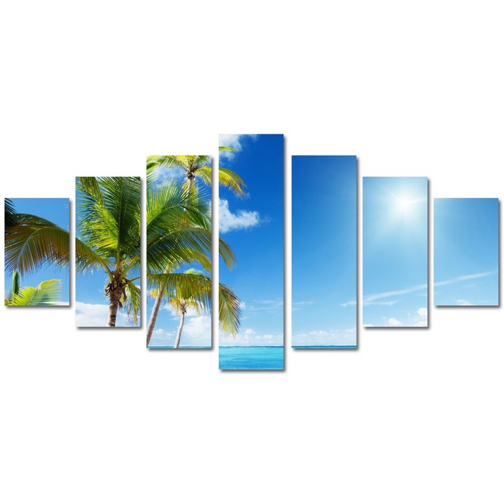 Tablou Multicanvas 7 Piese Peisaje Palmieri, 90 x 175 cm