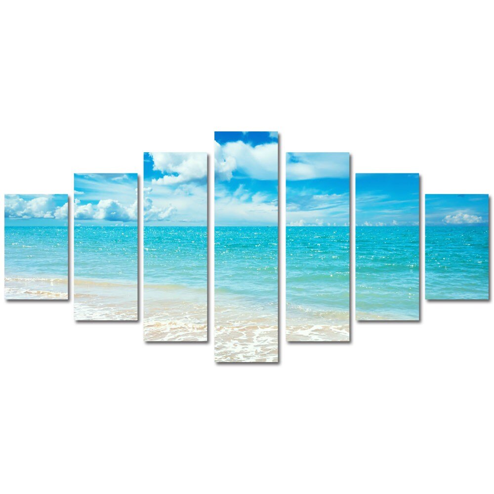 Tablou Multicanvas 7 Piese Peisaje Baie in mare, 90 x 175 cm