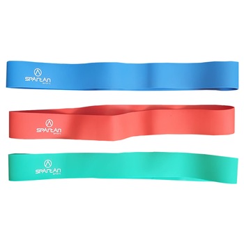 Set 3 benzi circulare, de intensitate: mica, medie si tare, latex, Multicolor Set 3 benzi circulare, de intensitate: mica, medie si tare, latex, Multicolor