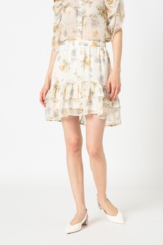 Sisters Point, Fusta cu imprimeu floral Ella, alb prafuit, verde, indigo Sisters Point, Fusta cu imprimeu floral Ella, alb prafuit, verde, indigo