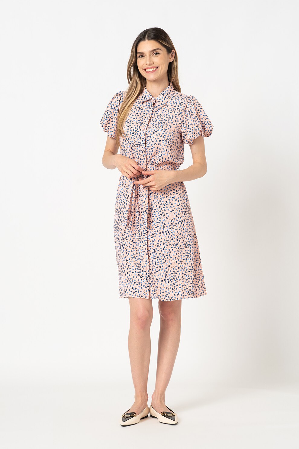 Sisters Point, Rochie-camasa cu imprimeu Geda, Roz/Albastru