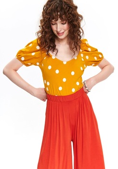 Bluza dama cu maneci scurte, TOP SECRET, SBK2534, Galben Bluza dama cu maneci scurte, TOP SECRET, SBK2534, Galben