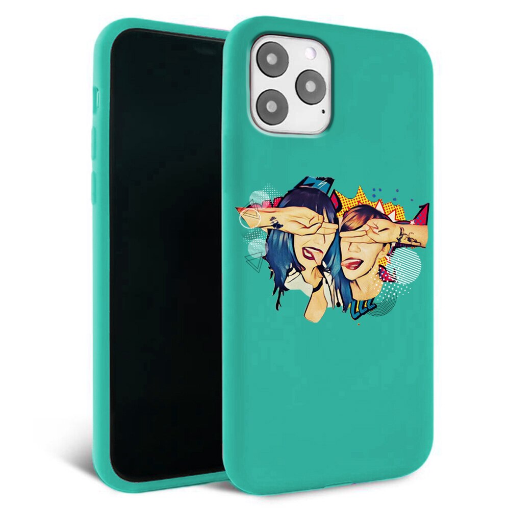 Husa pentru iPhone 11 ProMax - Silicon FlexiSoft - Incognito girls Mint