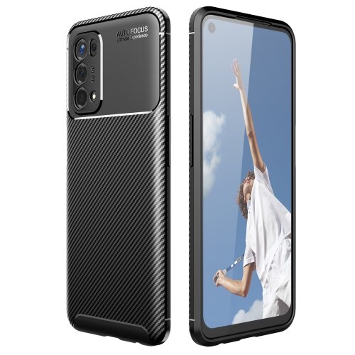 Husa pentru Oppo A54 5G / A74 5G tpu carbon fiber black