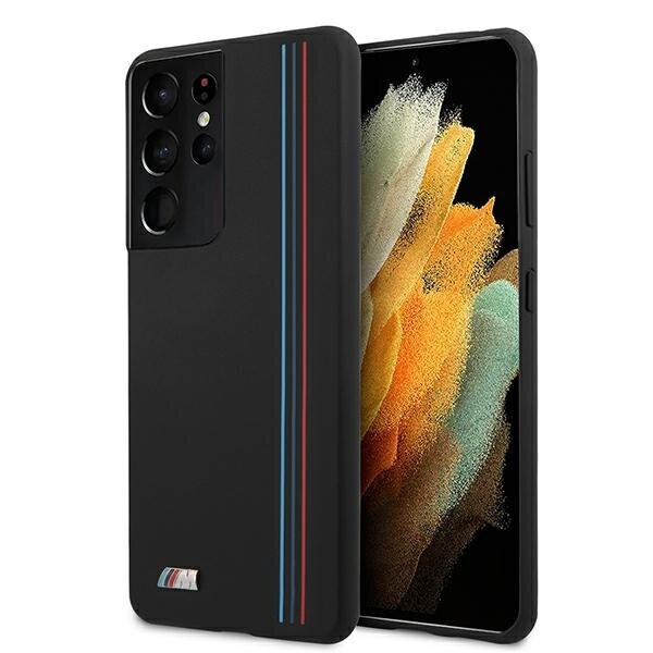 Husa pentru Samsung S21 Ultra BMW Silicone Stripes M Collection black