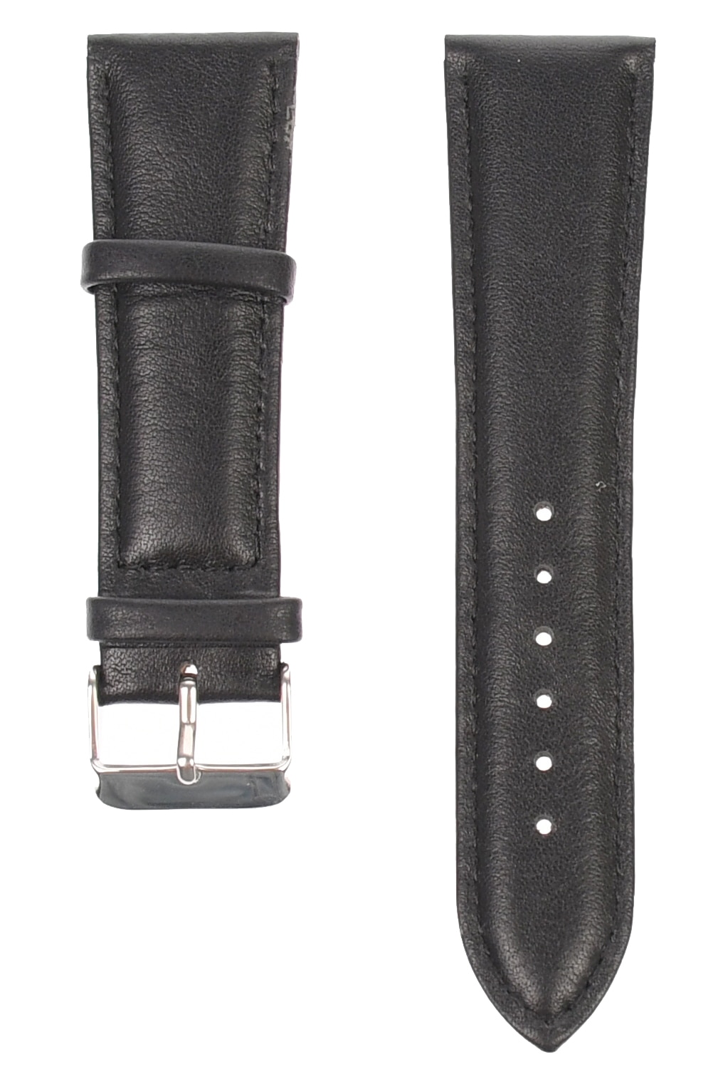 Curea de ceas din piele mata, 24 mm x 22 cm, negru - 60724X22N1