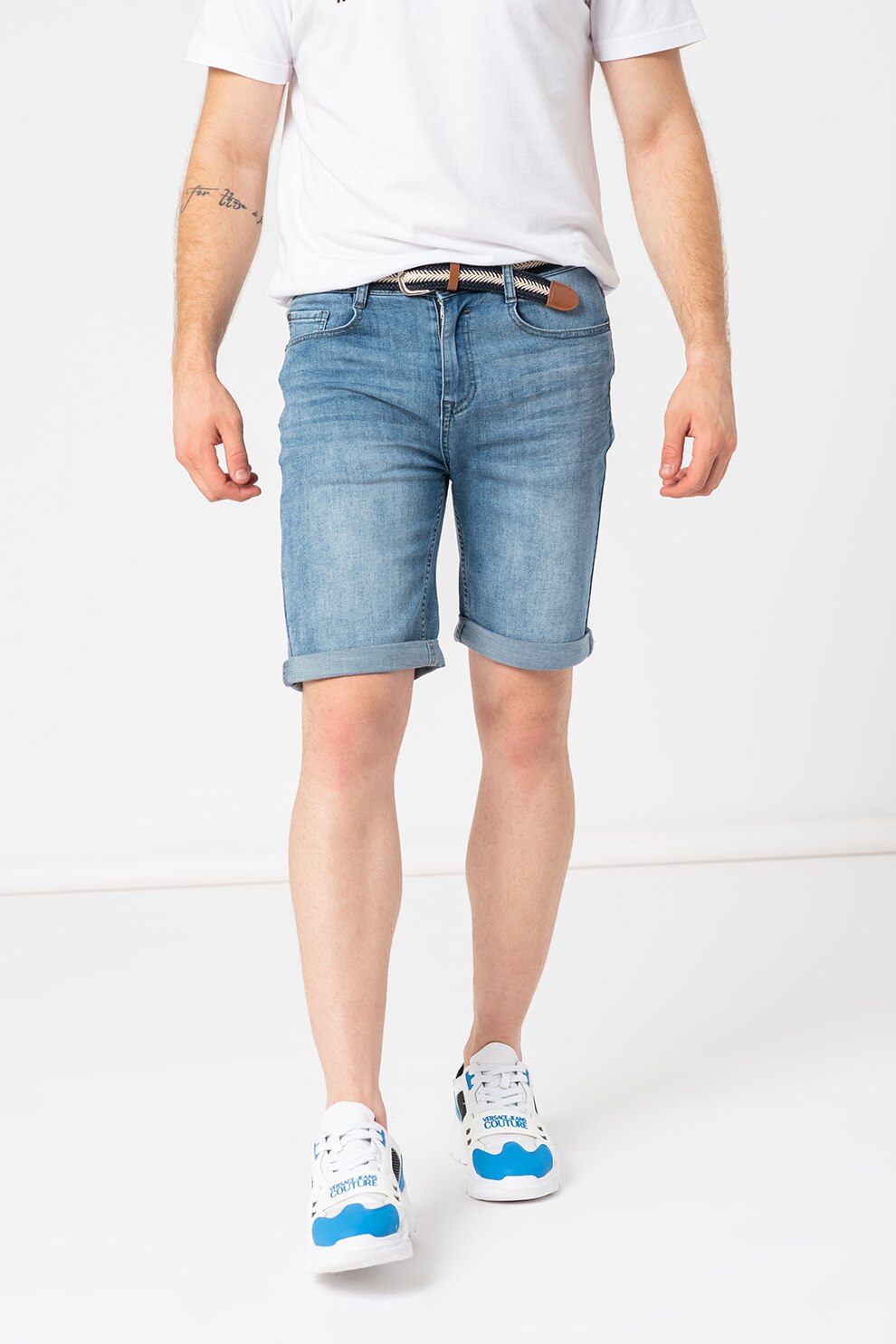 Haily's, Bermude de denim cu aspect decolorat Luis, Albastru