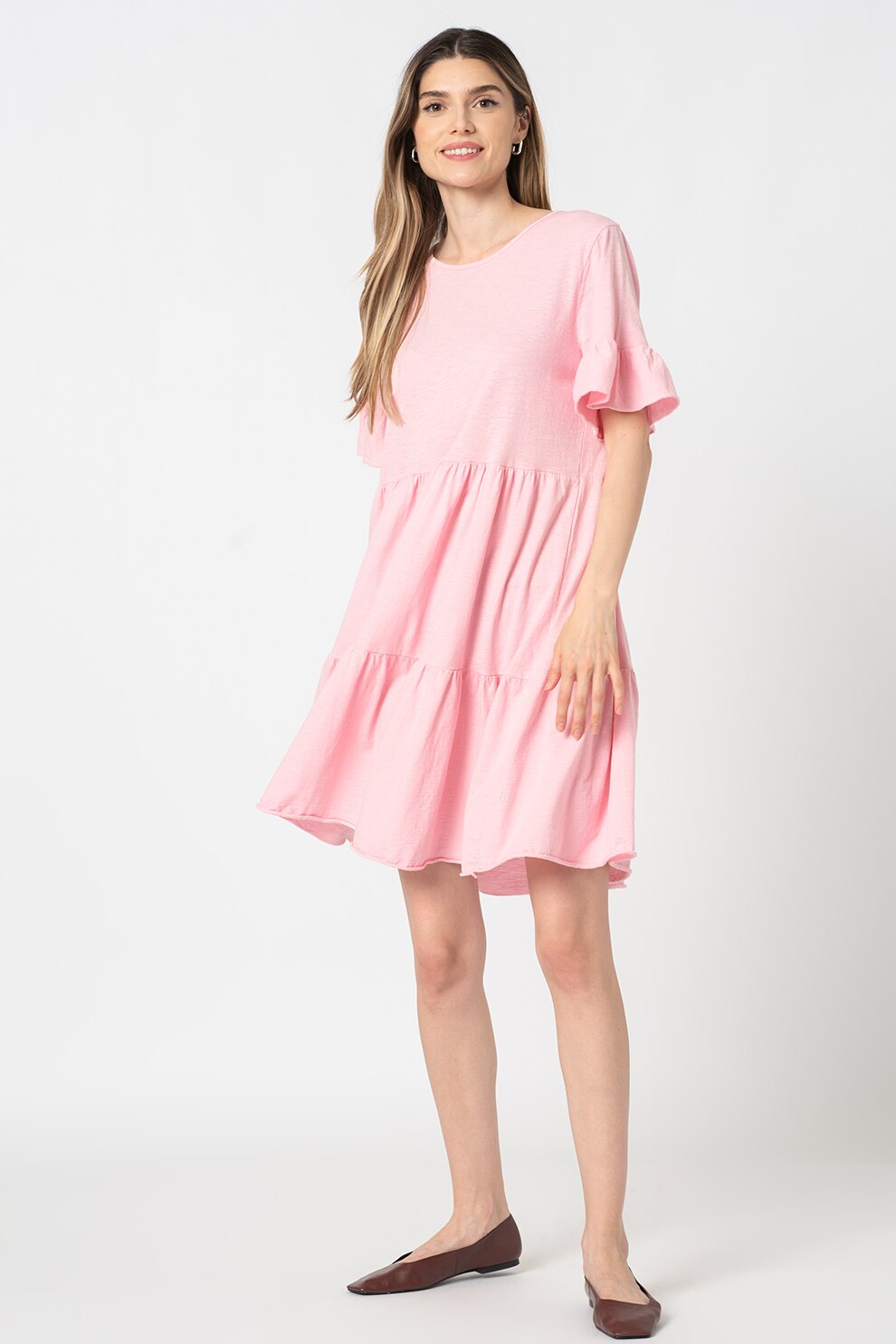 Haily's, Rochie lejera de jerseu Mila, Roz pastel
