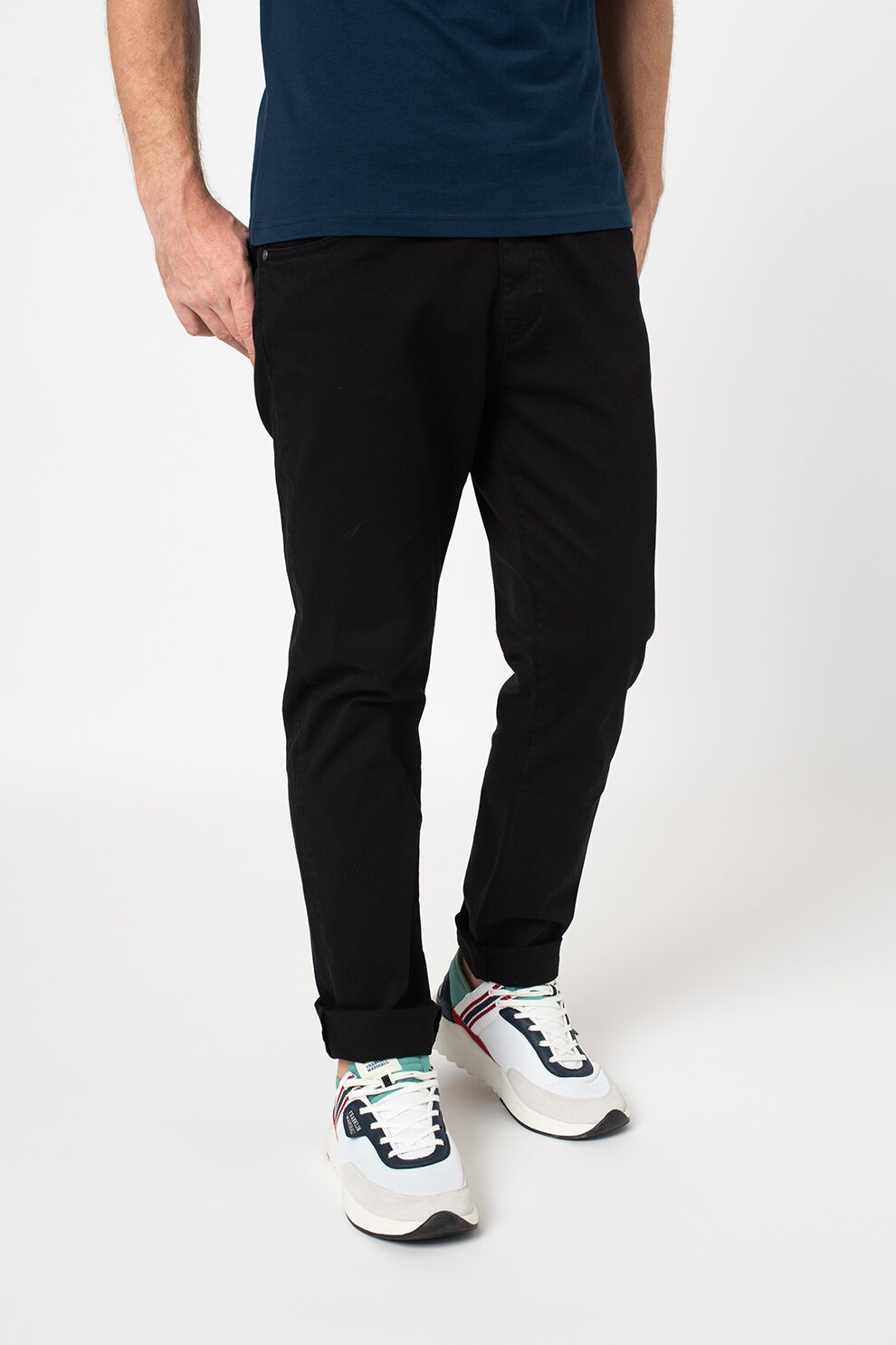 LA MARTINA, Pantaloni slim fit cu buzunare, verde oliv inchis