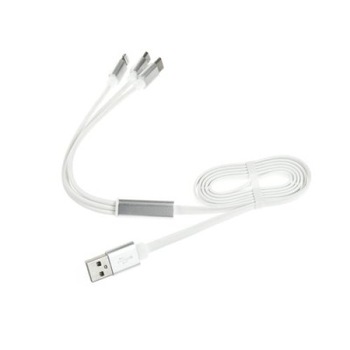 Cablu 3 in 1 Micro, compatibil cu iPhone Lightning 8 pini, Tip C alb HD6 Cablu 3 in 1 Micro, compatibil cu iPhone Lightning 8 pini, Tip C alb HD6
