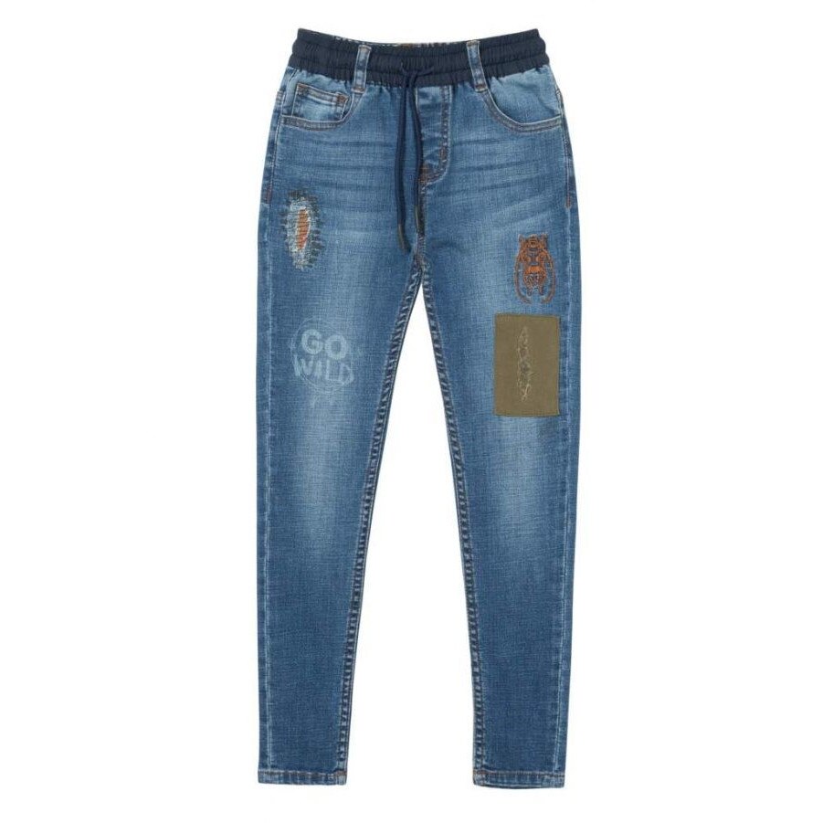 Pantaloni, Desigual 18WBDD01, Albastru denim, 7-8 ani