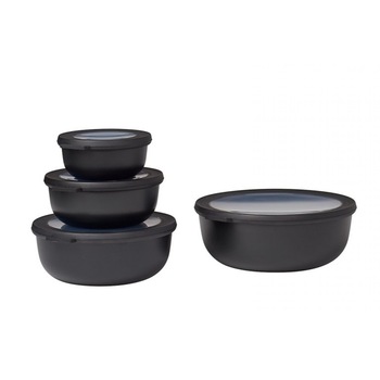 Set 4 Boluri Cu Capac Mepal, Negru Set 4 Boluri Cu Capac Mepal, Negru