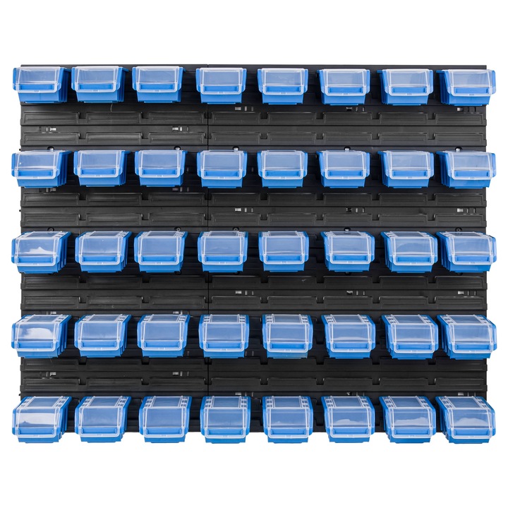 Botle Szerszámtároló panel, 40 rekesz, 96,5 x 78 cm, fekete, kék